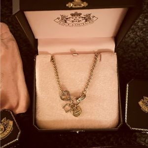 Nib y2k Juicy Couture gold charm choker necklace